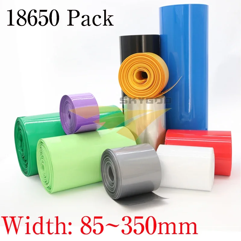 1 Meter Width 85mm~350mm 18650 Lithium Battery PVC Heat Shrink Tube Insulated Film Wrap lithium Case Cable Sleeve