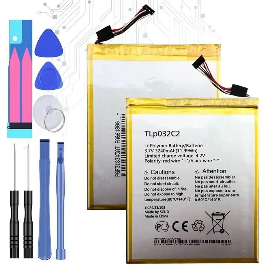 

Environmentally Friendly 3240Mah Lightweight For Alcatel One Touch Pixi 8 8.0 3G 9005X OT-9005X Mobile Phone Battery Tlp032cc