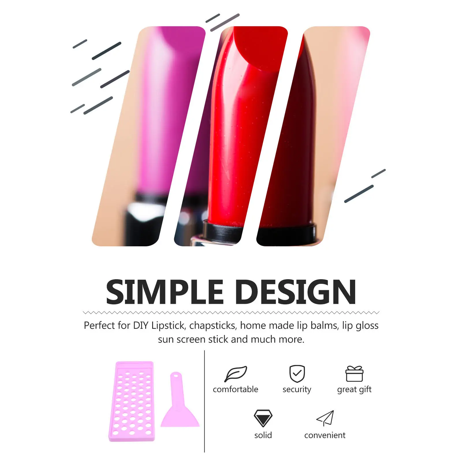 1Set Lipstick Filling Tray 50 Holes Durable DIY Lip Balm Containers Spatula Craft Kit Handmade Lip Gloss Tray