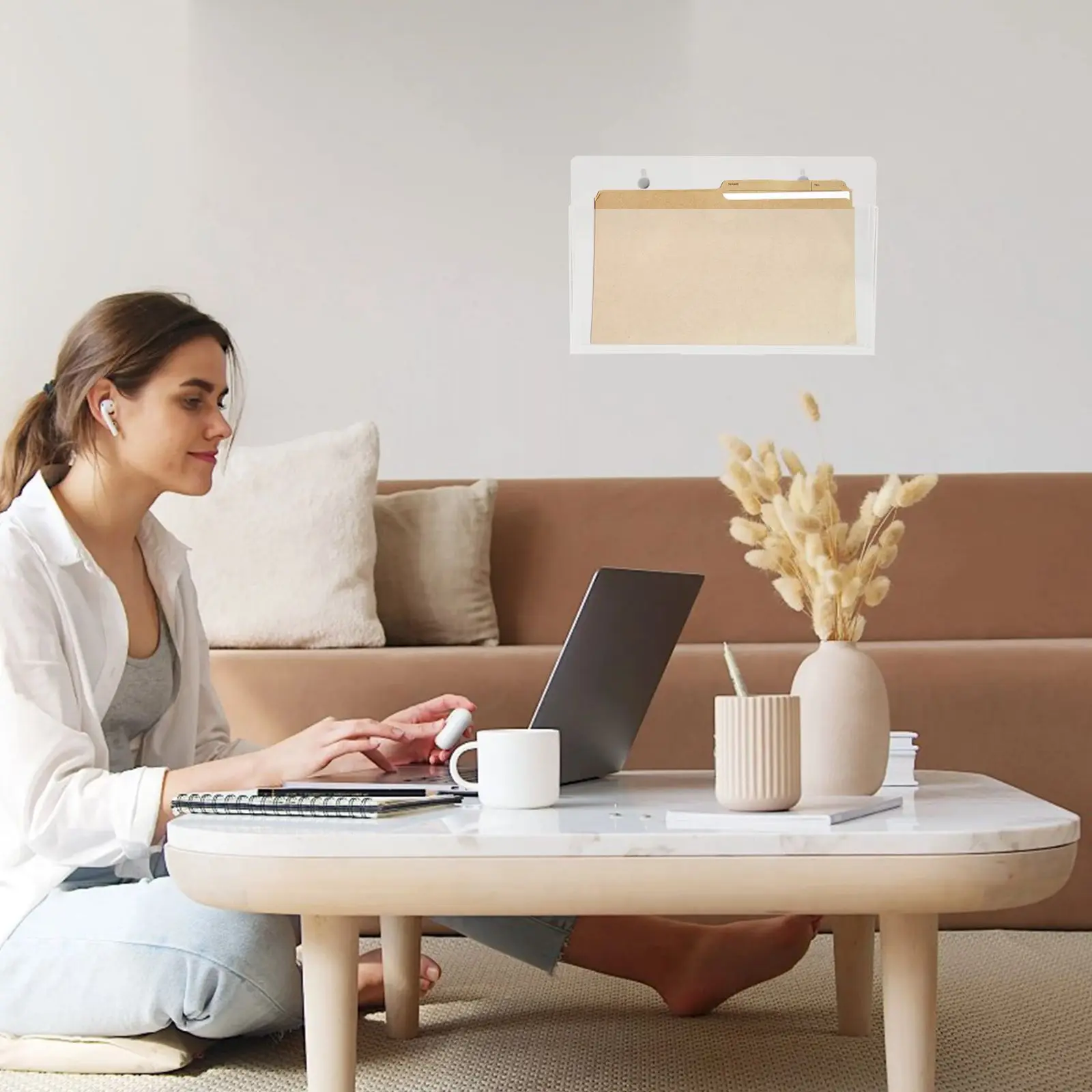 Scatola portadocumenti trasparente A4 Contenitori per documenti Cartella portadocumenti montata a parete per custodia dati multiuso in carta