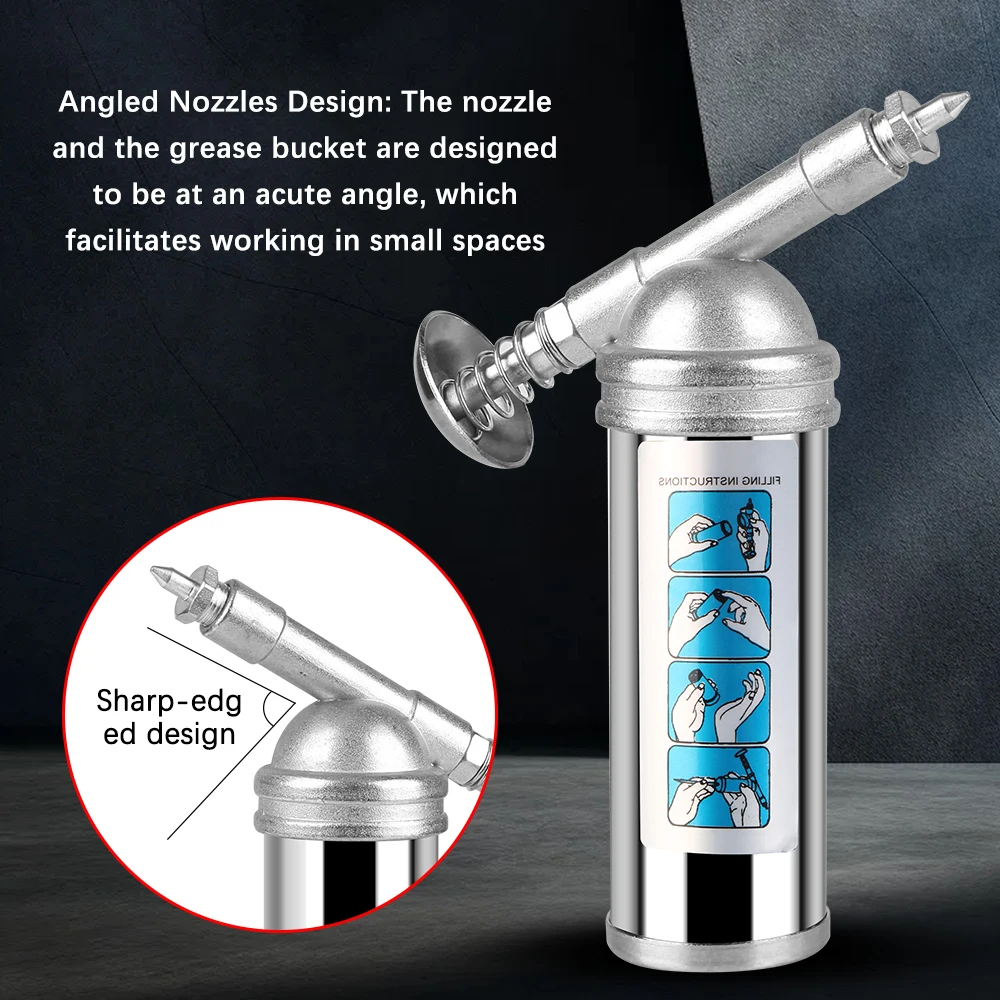 مسدس شحم صغير سبيكة 1000PSI مخرج ضغط مزيتة 80cc قدرة مزيتة أداة يدوية اكسسوارات السيارات آلة يده #4