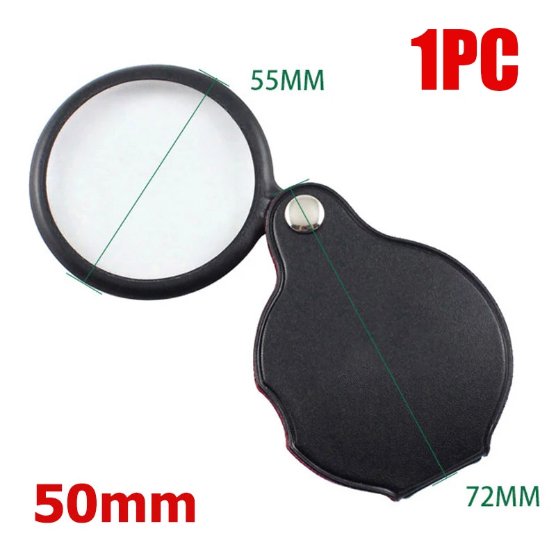 6X 8X Faltbare Lupe Tragbare Handlupe Taschen-Schmucklupe 50/60mm Einzellinsenlupe zum Lesen