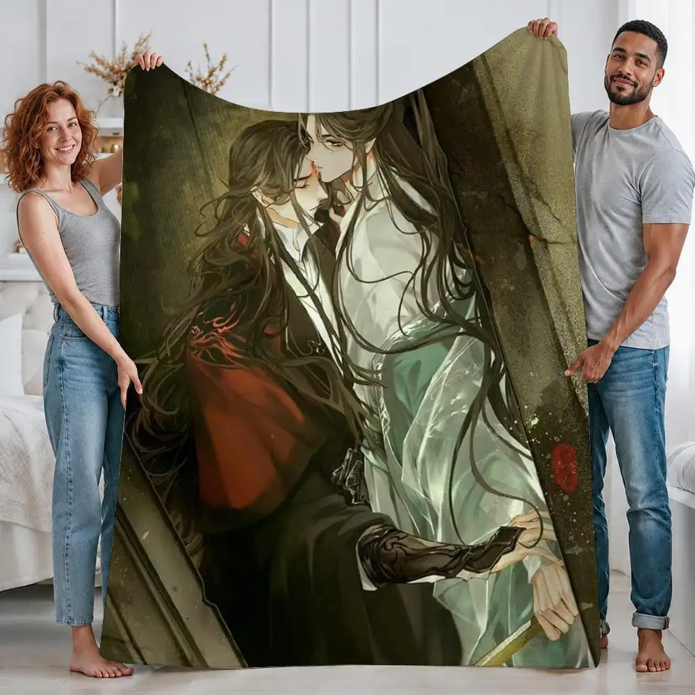 Novel The Scum Villain's Self-Saving System Throw Custom Printed Flannel Fleece Blanket for Sofa Bed Office Travel & Camping