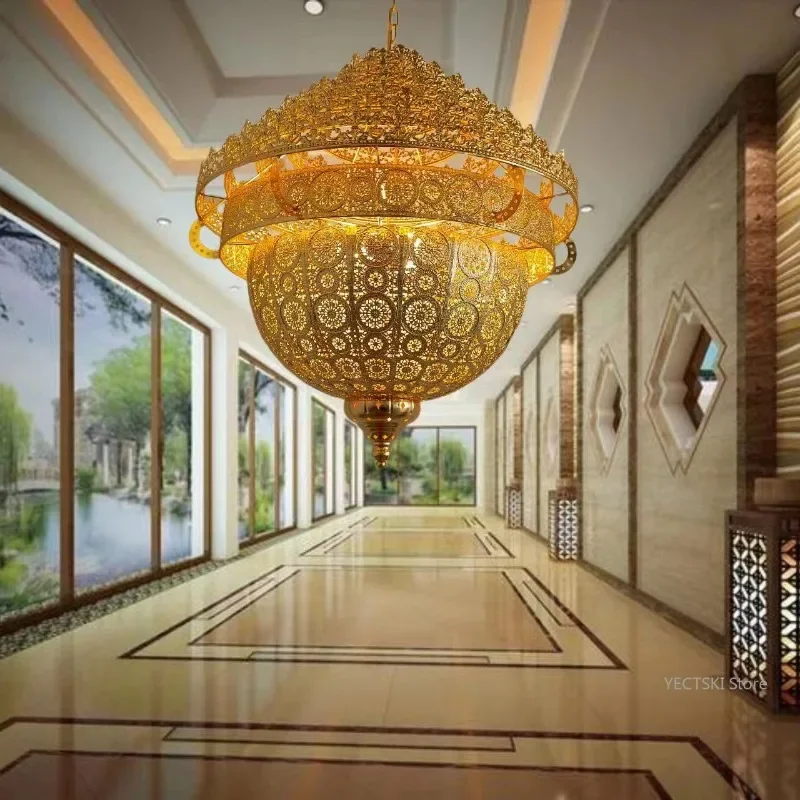 GHJUYIOL Vintage Turkish Restaurant Lamp Copper Personalized Art Thai Club Specialty Pendant Light