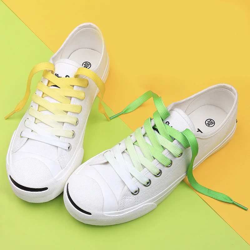 Casual Men and Women Shoelace Fashion Gradient Shoelaces Adults&children Unisex White AF1 Shoes Lace for Shoes Trings 90cm/120cm