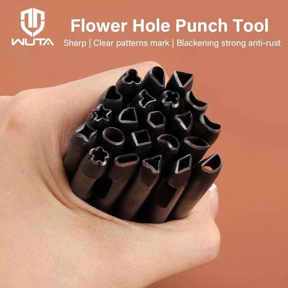 WUTA 5mm Flower Leather Belt Hole Puncher Leather Hollow Punching Tool DIY Craft for Leather Watch Band,Fabric,Plastic,Paper 1pc