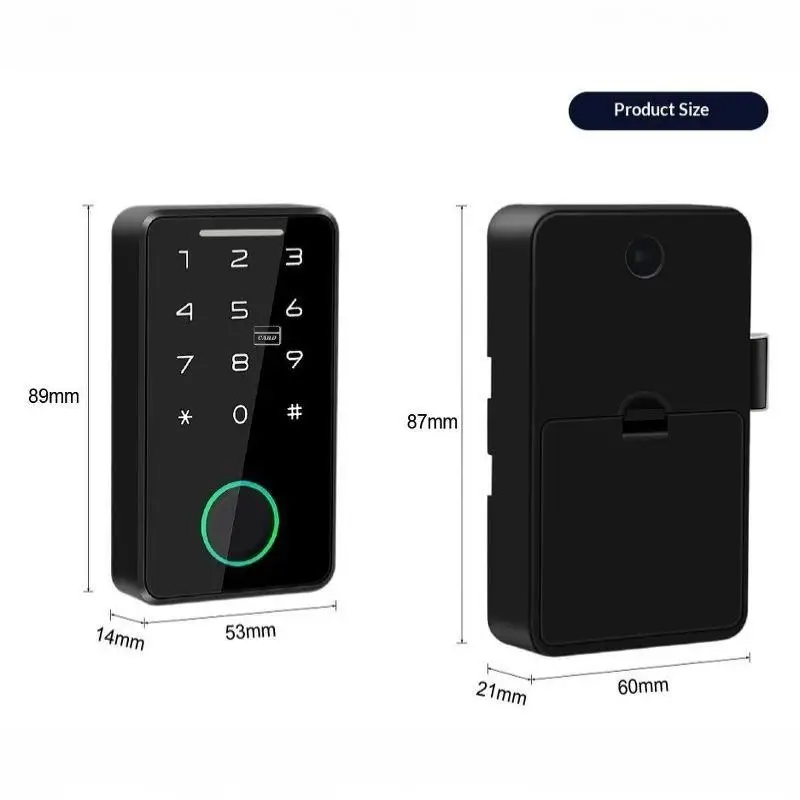 1Pcs Support Tuya APP Smart Fingerprint No Punch Cam Lock Cabinet Lock Door Drawer Filing Cabinet Post Mail Box Furniture Locker view 6