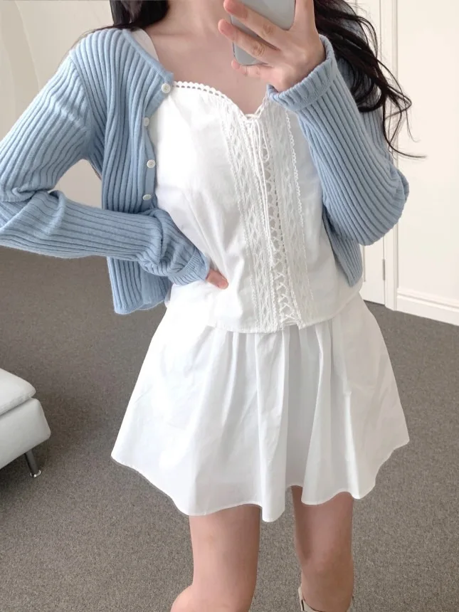 

2025 Summer Faion Women's Tie-Detail Svel Vest Top And f-Length Skirt Two-Piece Set V-Neline Casual Wear