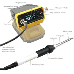 OLED T12 Soldering Iron Station Electric Solder For Makita/Dewalt/Milwaukee/Devon/Worx 18V Battery Welding Iron DIY(NO Battery）