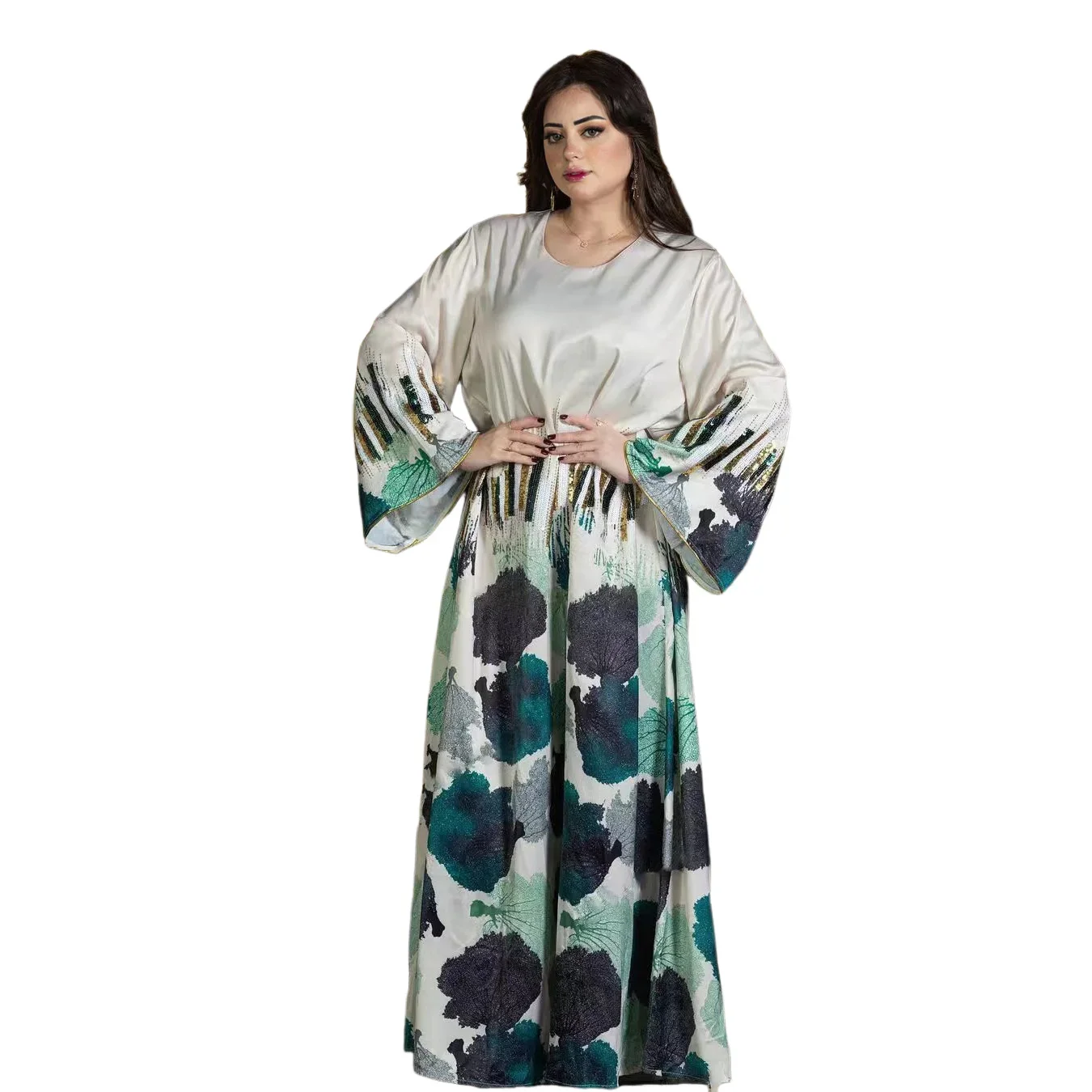 

Eid Al-Adha Embroidery Abayas for Women Ramadan Jalabiya Islam Saudi Arabic Robe Dubai Turkey Kaftan Muslim Dress Marocain Gown