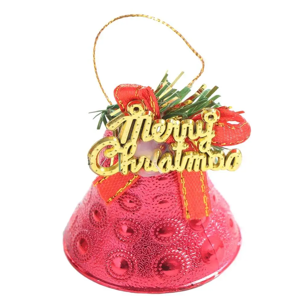 

Golden Silver Christmas Hanging Bells Window Door Not Ringing Xmas Tree Decorations Pendant Plastic Christmas Bells Ornaments