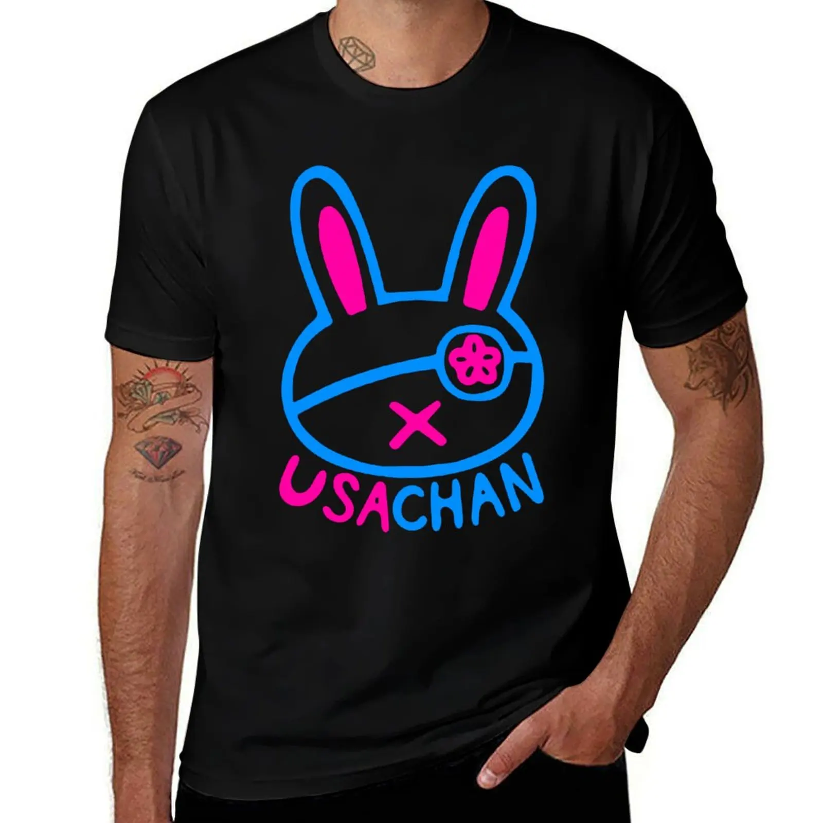 Usachan bunny Pink/Blue T-Shirt designer shirts shirts graphic tees mens graphic t-shirts big and tall