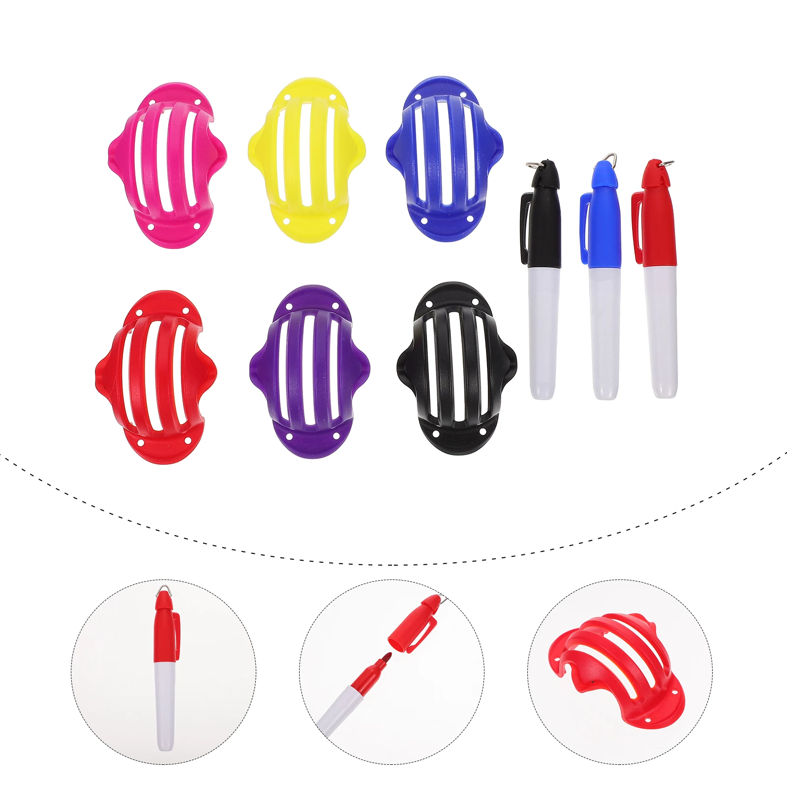 1Set Golfs Ball Marker Liner Tool Colorful Lightweight Tongs Design for Straight Line Drawing Perfect Golfs Alignment