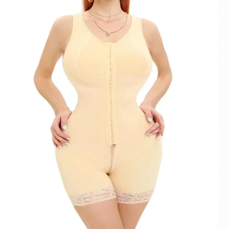 Zipper Crotch Fajas Colombianas Full Bodysuits Shapewear Adjustable Shoulder Straps Body Shaper Women Shapers Strong Compression