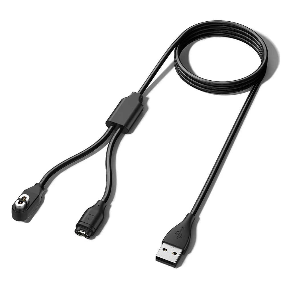 Câble de chargement USB-A/type-c 2 en 1 de 1M, Compatible avec les casques à Conduction osseuse Garmin Fenix et Shokz OpenRun/Aeropex/OpenComm