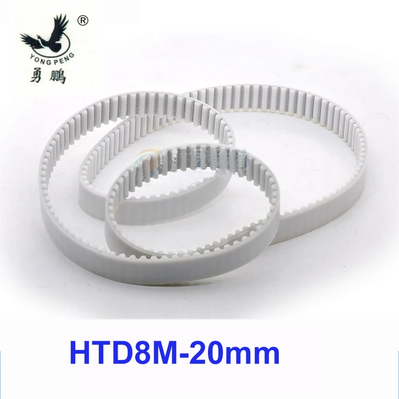 

HTD8M-20 timing belt Length 34504mm Width 20mm Color White PU Polyurethane with steel core HTD 8M Close ended Pitch 8mm Pulley