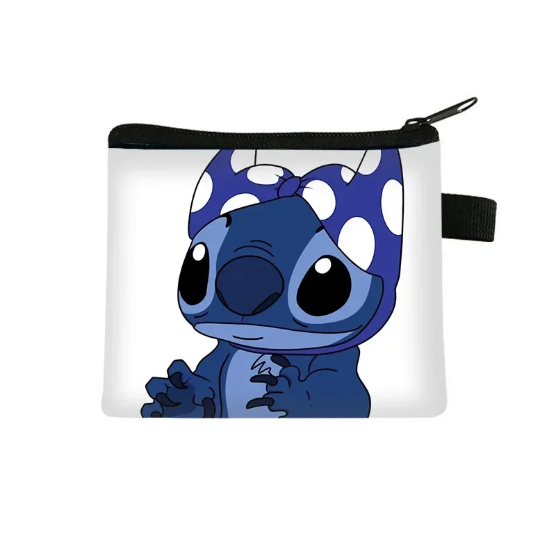 Kawaii Disney portfel Stitch dziecięcy moneta do przechowywania kluczy kobiety Anime torba kreskówki kreskówki zamek śliczna torba pojemność torebka