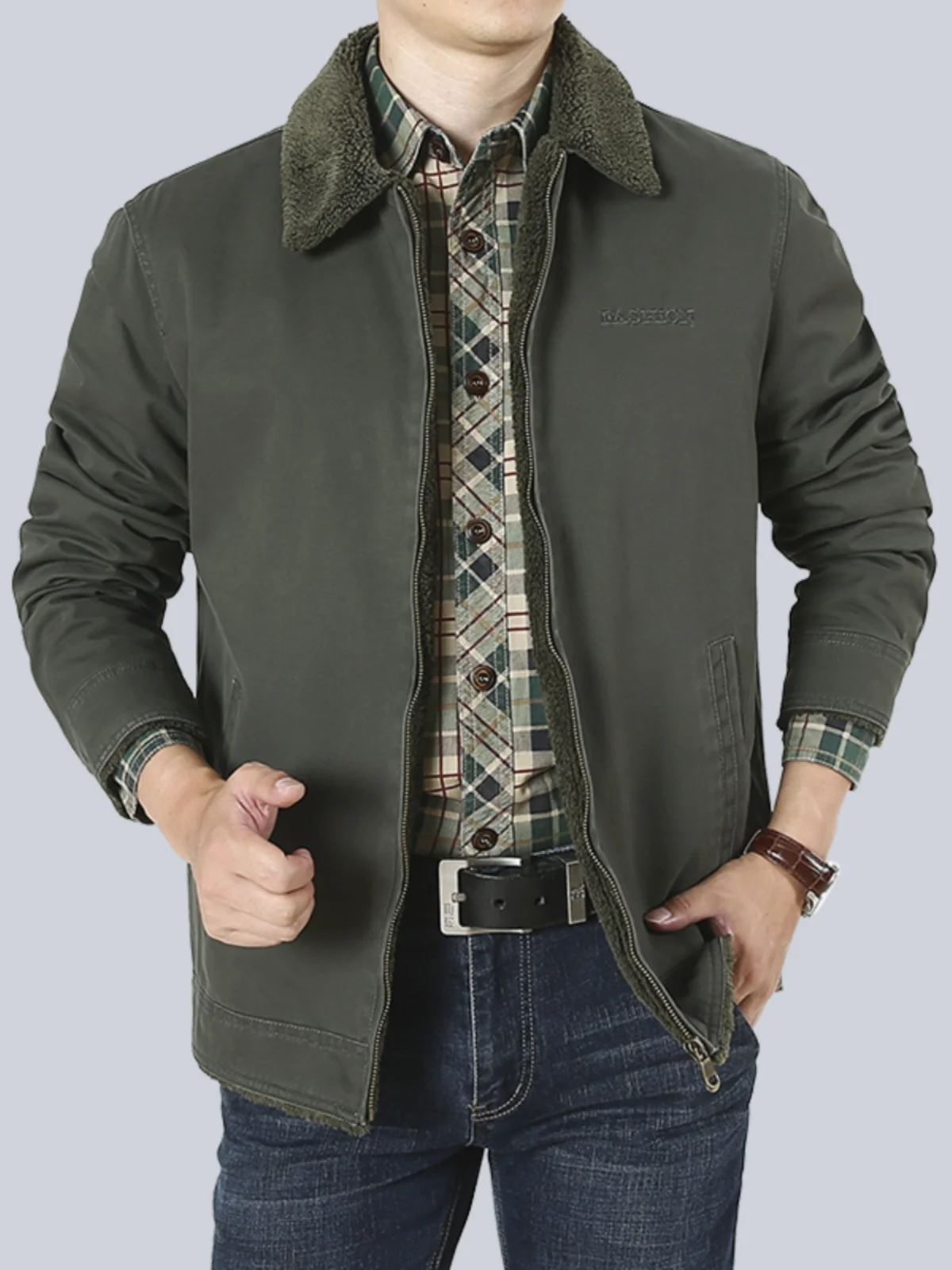 

Мужская зимняя куртка свободного кроя на флисовой подкладке из чистого хлопка, утепленная, с меховым воротником, повседневная рабочая одежда, верхняя одежда в стиле Dad Sle