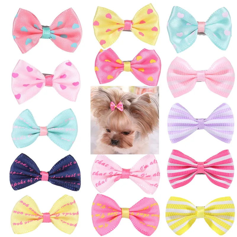 

Cute Print Small Dog Hair Clips Cat Butterfly Bows Hairpins Stripe Hair Barrette Pet Puppy Grooming Supplies Hair Accessories