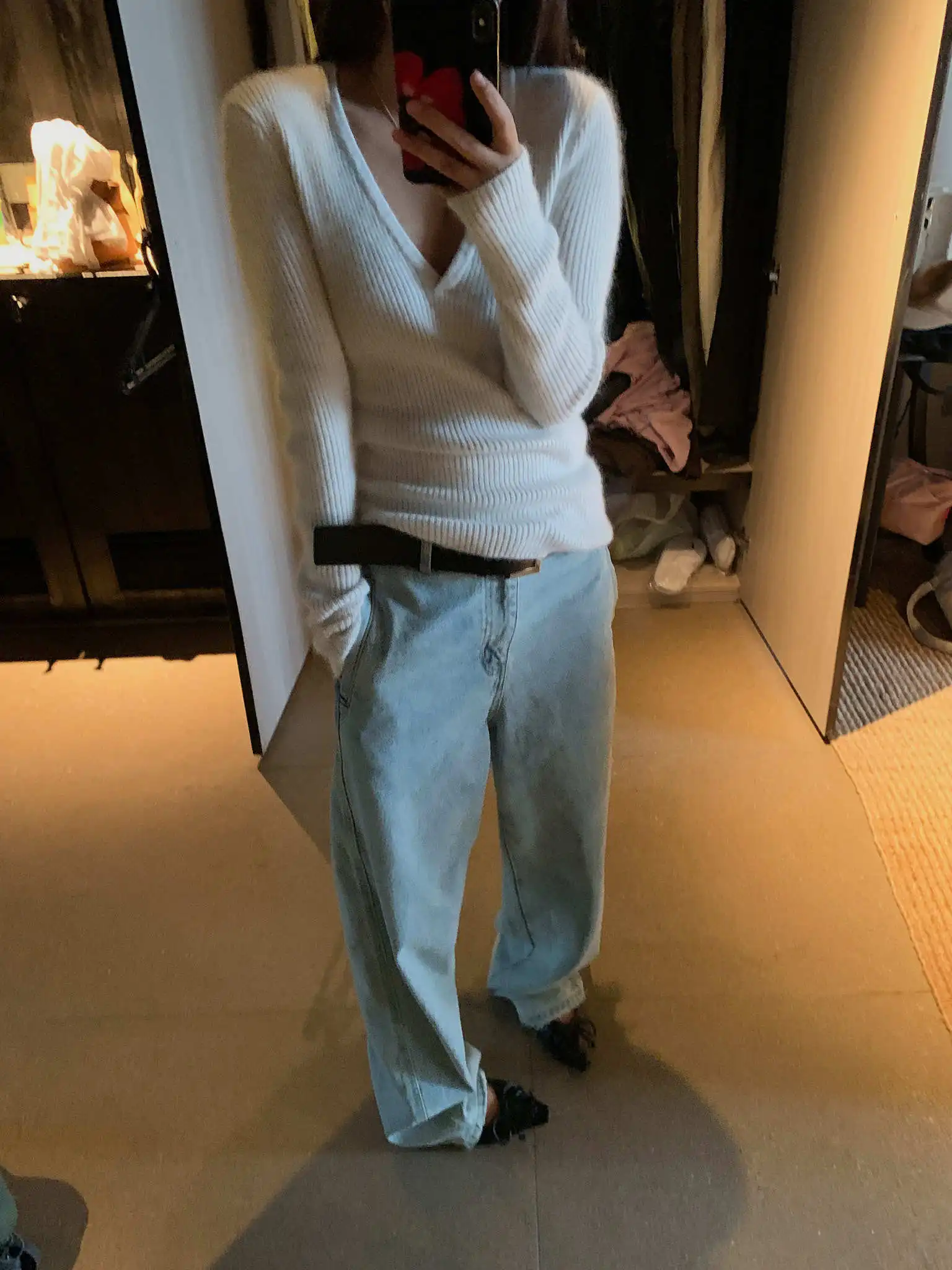 

LILUOP Women's Pure Color V-ne Wool Sweater Long Sve Base irt Slim Fit Sle Winter Faion Casual Knitted Top