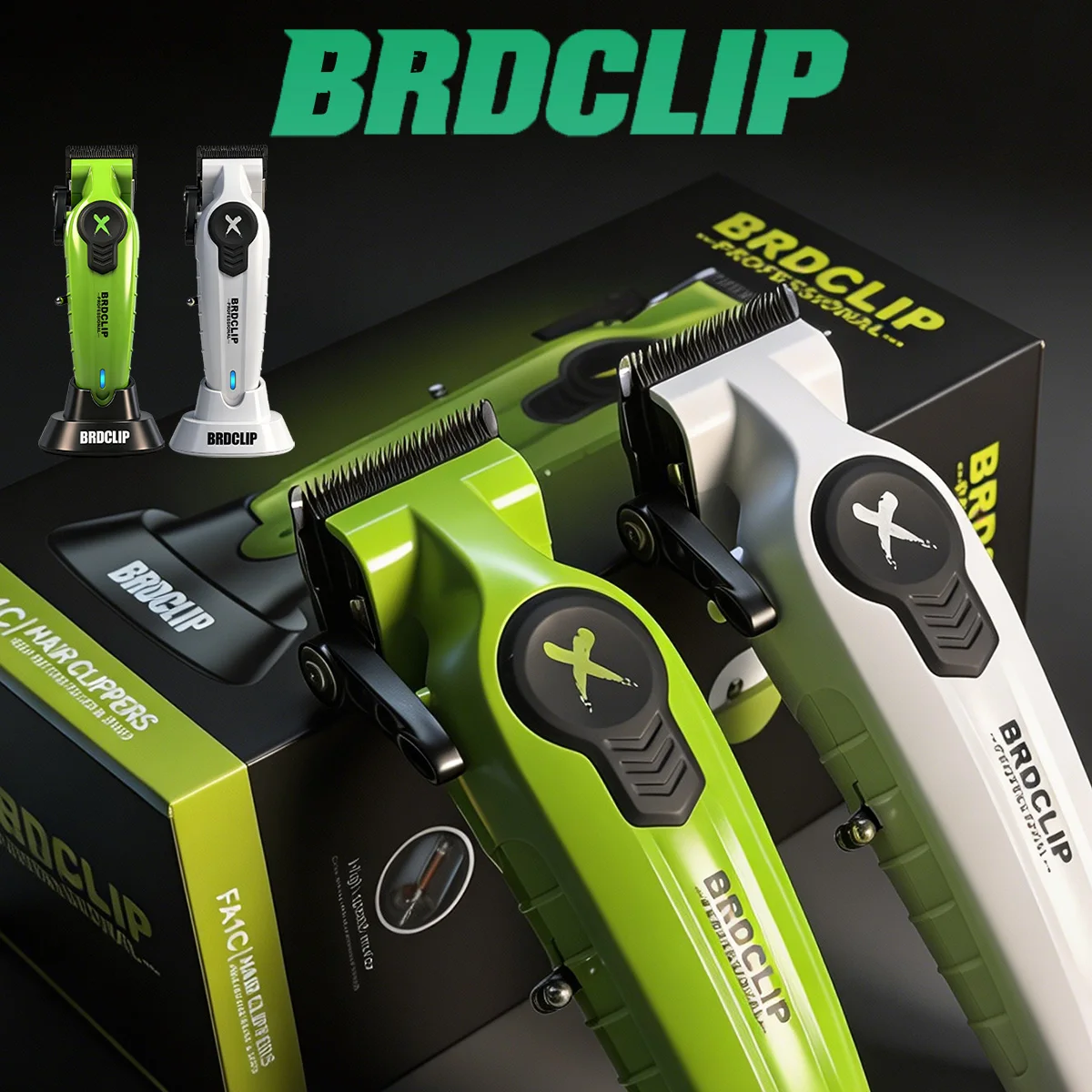 

Профессиональная беспроводная машинка для стрижки волос BRDCLIP 7500 об/мин с керамическими высокоскоростными тонкими лезвиями и зарядной базой для парикмахерских