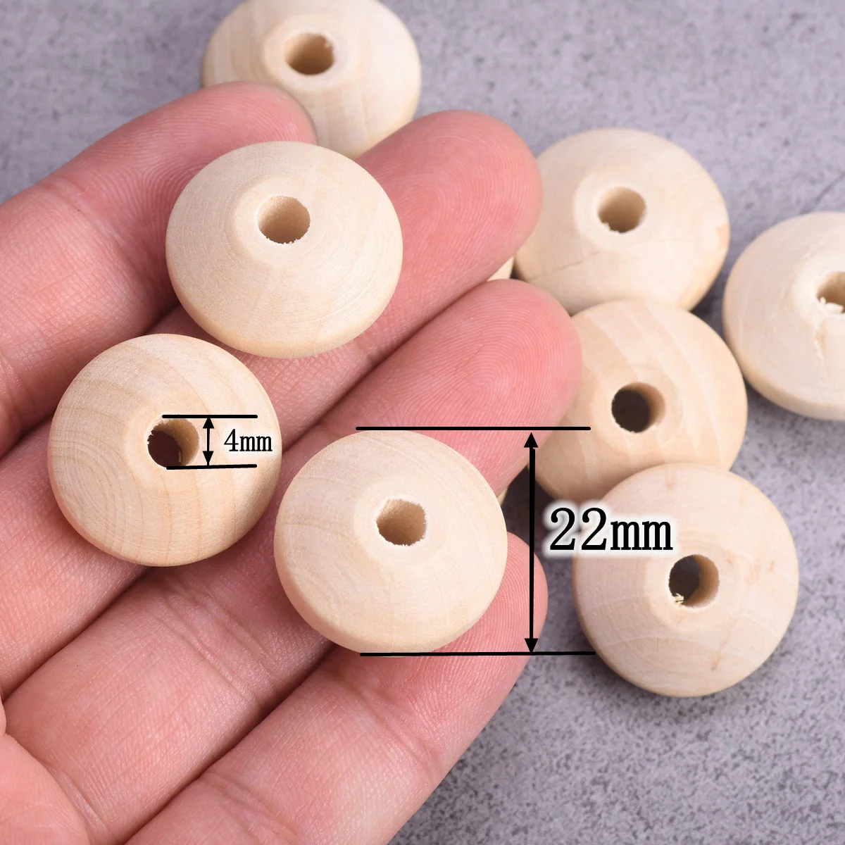 10pcs Rondelle 22x12mm Natural Wood Loose Woodcraft Beads For Handcraft DIY Jewelry Making