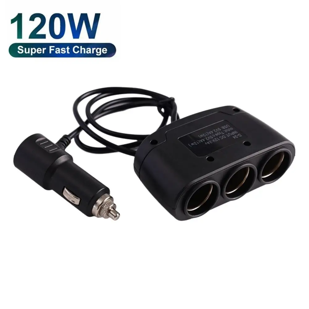 

Автомобильное зарядное устройство 120 Вт, адаптер прикуривателя, двойной USB PD, автомобильное зарядное устройство, розетка для быстрой зарядки, адаптер для IPhone, GPS, видеорегистратор