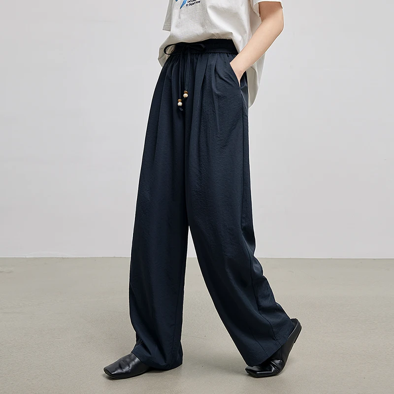 TOYOUTH femmes pantalons décontractés 2025 été nouvelle taille élastique en forme de poire Harem polyvalent pantalons décontractés 8527087