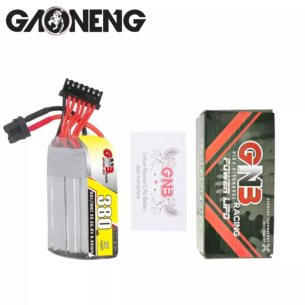 GNB GAONENG GNB HV Lipo 배터리, XT30 플러그 포함, RC FPV 레이싱 드론 쿼드콥터 Tinywhoop, 380mAh, 6S, 22.8V, 90C