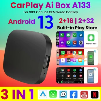 Android 13 carplay ai caixa sem fio carplay android auto wifi suporte netflix youtube para nissan vw toyota mazda hyundai ford mg