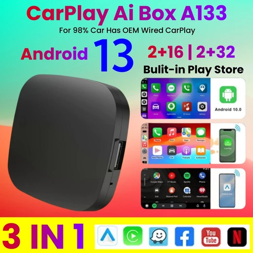 Android 13 Carplay AI Box inalámbrico Carplay Android Auto WiFi soporte Netflix Youtube para Nissan VW Toyota Mazda Hyundai Ford MG