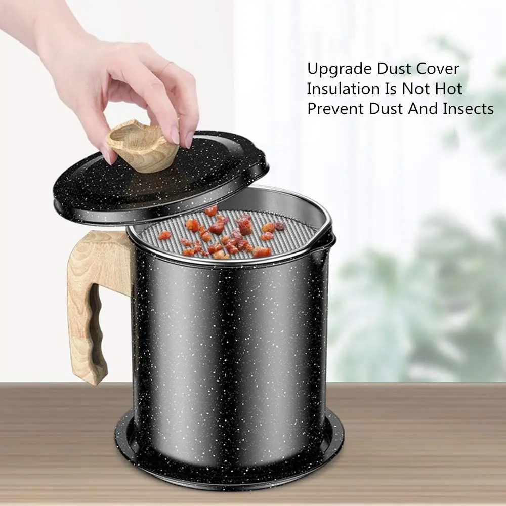 

Хранение жира с беконом из нержавеющей стали, 1,4 л/1,5 литра. Хранение масла. Банка для хранения жира с мелкой сетчатым фильтром.