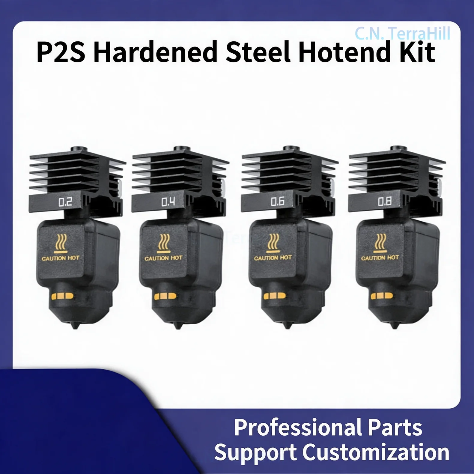 Hardened Steel Hotend Kit High Flow Print Head for Bambu P2S X2D