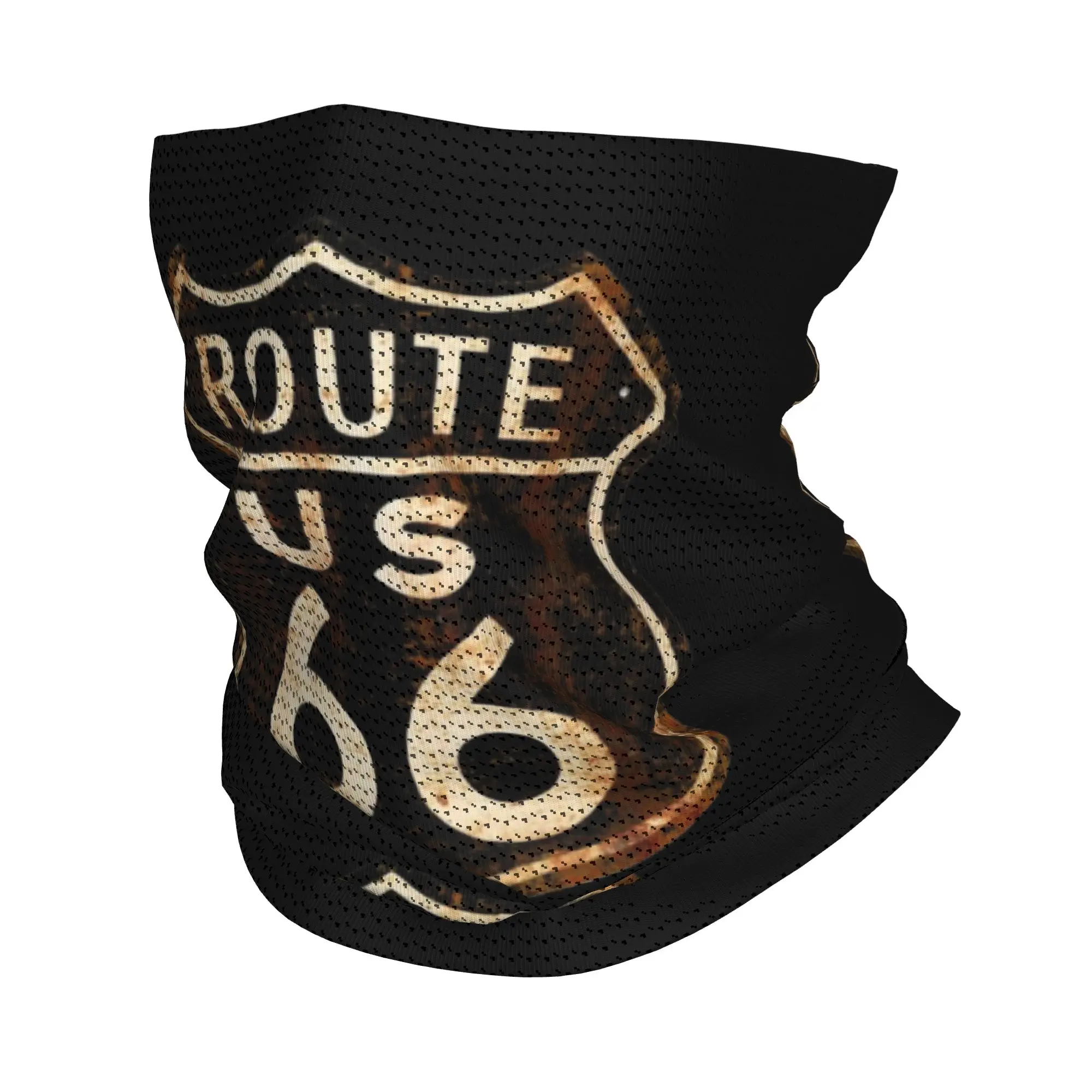Custom US Route 66 Bandana Neck Gaiter for Ski Camping Women Men Wrap Scarf California Sign Balaclava Warmer