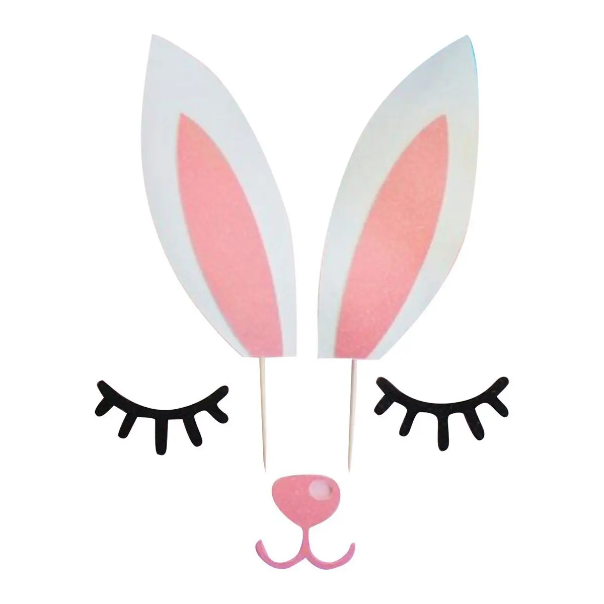 

Wedding Birthday Xmas Deer Antler with Eyelashes Nose Sleeping Christmas Decoration Rabbit Ears Cake Topper Party Supplies