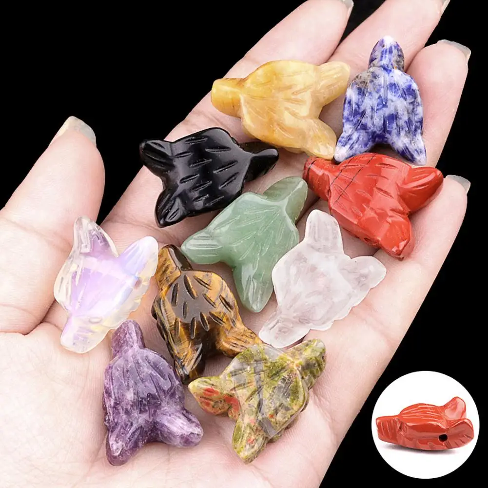 Handmade Diy Beads Wolf Head Stone Ornament Miniature Landscape Sculpture Texture Decorative Beads Polished Design Diy Bracelets