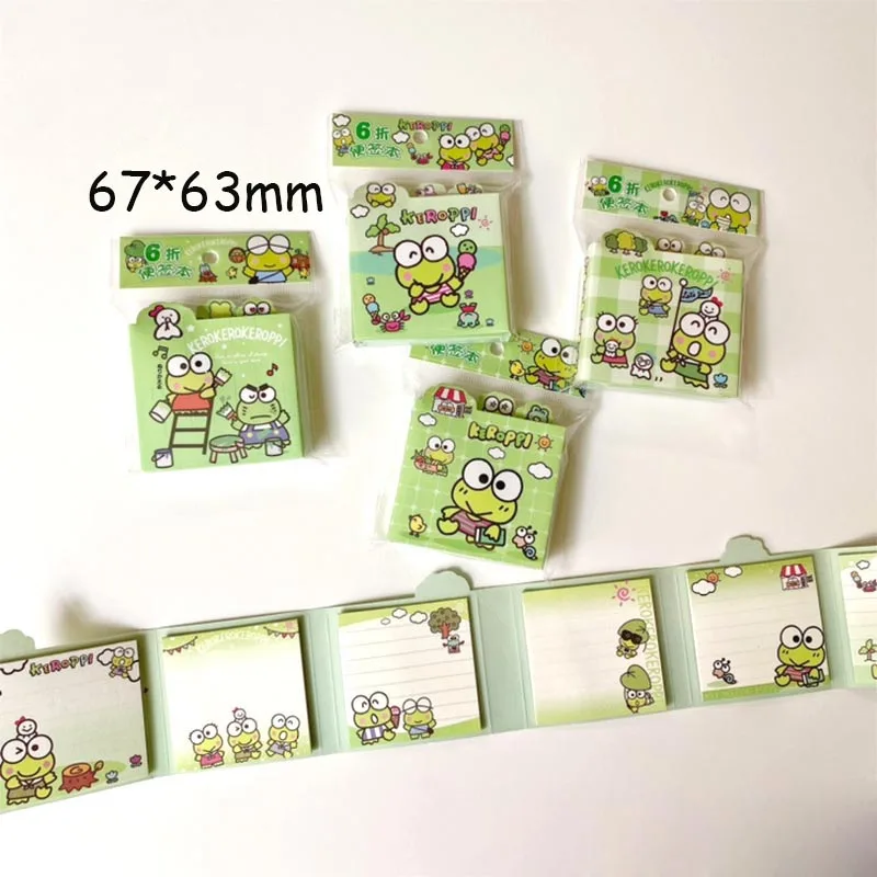 12pcs/lot Sanrio Keroppi 6 Folding Memo Pad Sticky Notes Cute Frog N Times Stationery Label Notepad Post School Supply