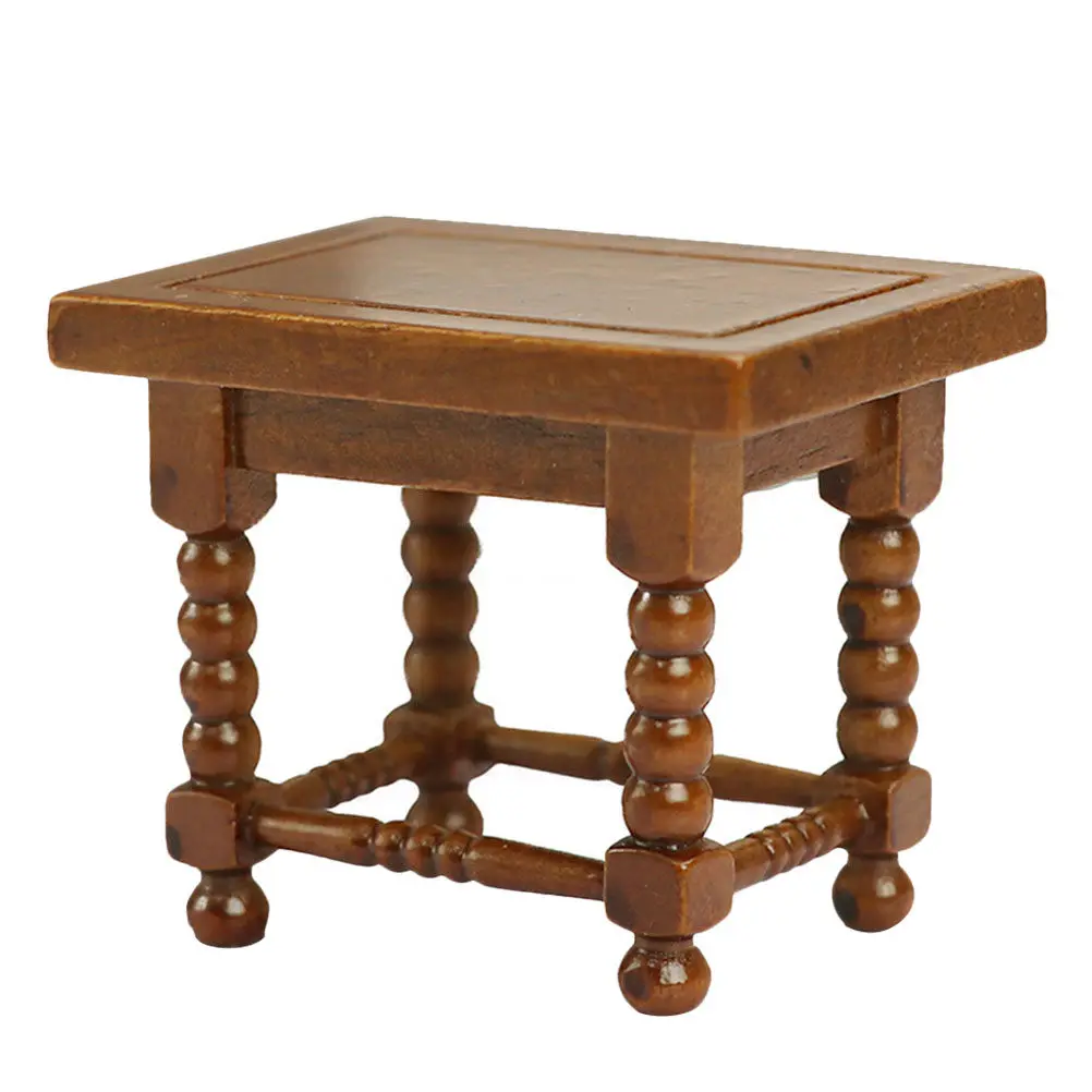 

Miniature Wooden Small Classical Tea Table Decoration Ornament Small House Accessories Collectors House Tea Table