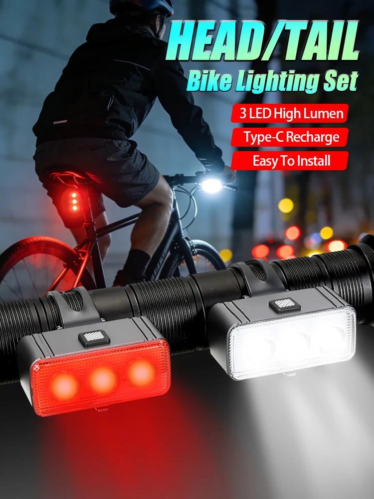 AliExpress KDULIT Bicycle Light Set Bike LED Front Rear Lights USB Charge MTB Road Bike Highlight Lamp Cycling Light Lamp Cycling Accessories