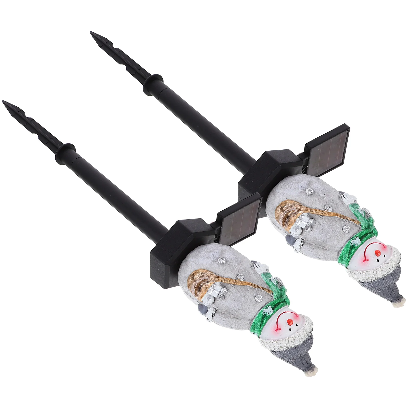 

2 Pcs Solar Lanterns for outside Outdoor Stake Light Powered Garden Ornaments Lights Snowman-shape Lamp