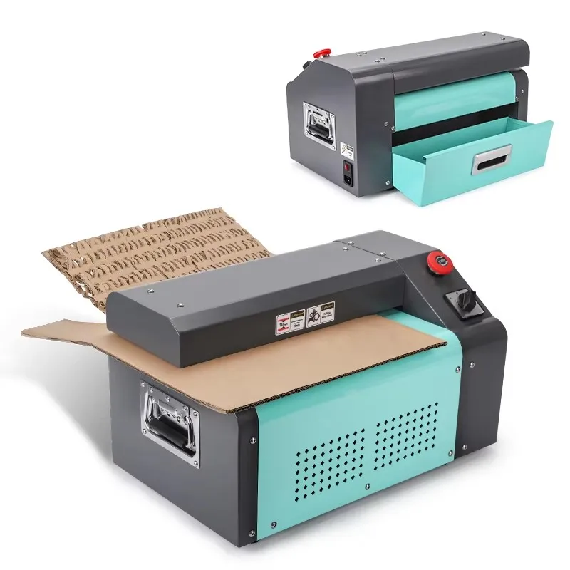 350mm Mobile Cushion Pack Small Expanding Cutting Used Cardboard Shredder Max 9mm Thickness for Warehouse Packaging