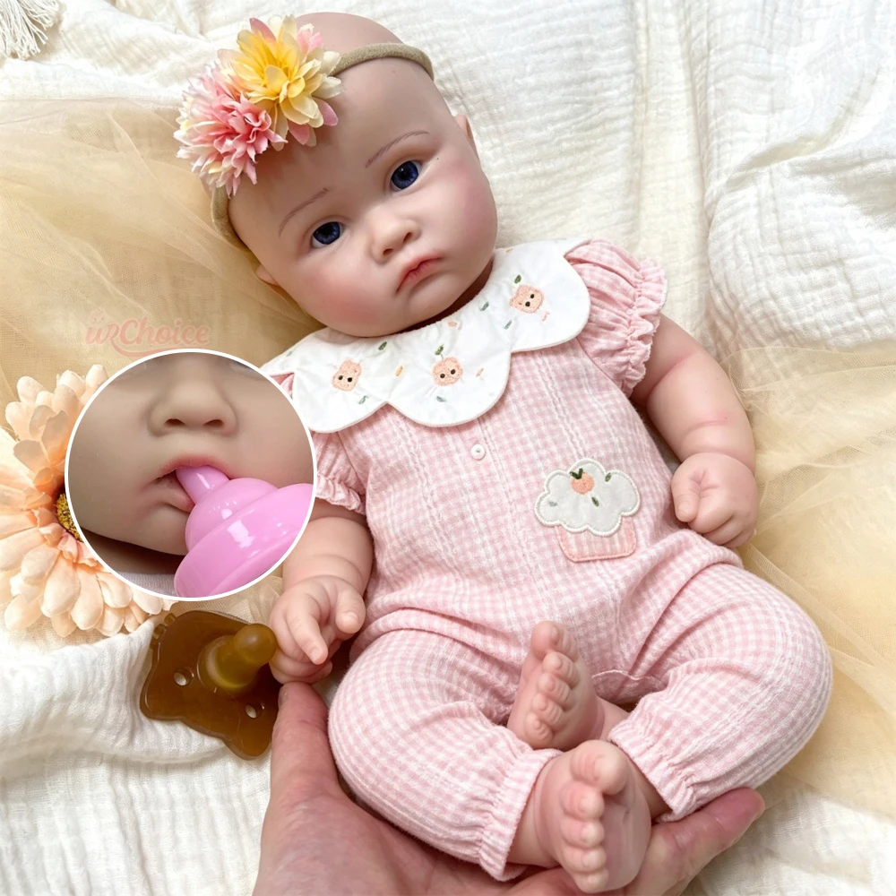 45cm Adorable Silicone Reborn Doll Full Body Soft Realistic Weighted Lovely Design Soothing Companion Doll For Alzheimer's Care