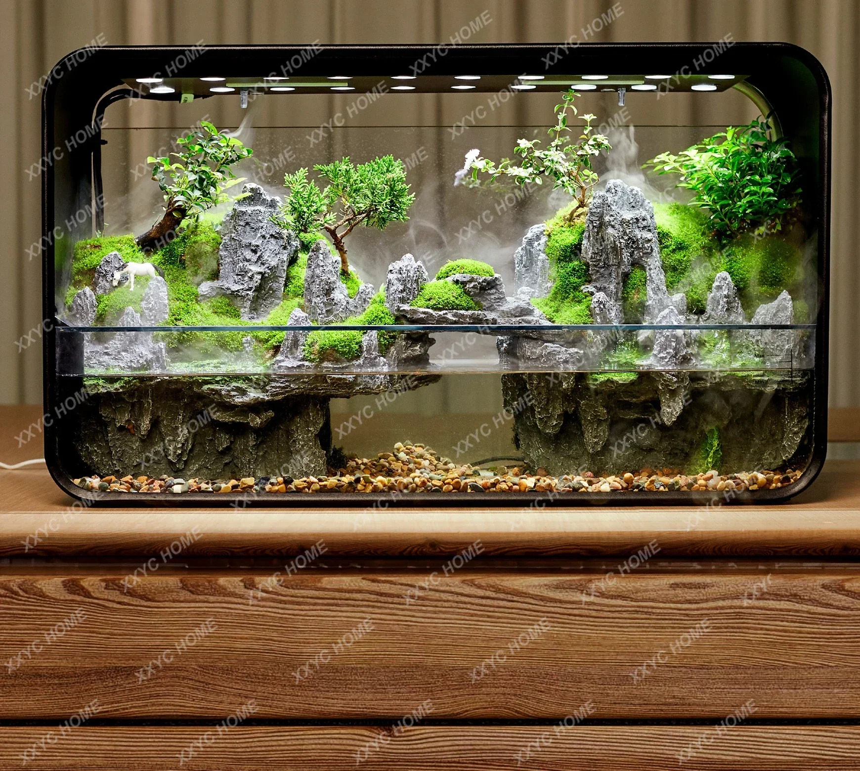 

Intelligent Ecological Micro Landscape Water and Land Fish Tank Left and Right Rainforest Finished Product Automatic Hydrating