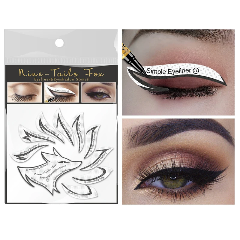 1 Sheets Eye Makeup Stencils Eyeliner Template Shaping Tools Eyebrows Eye Shadow Makeup Template Tool Styling Drawing Guide