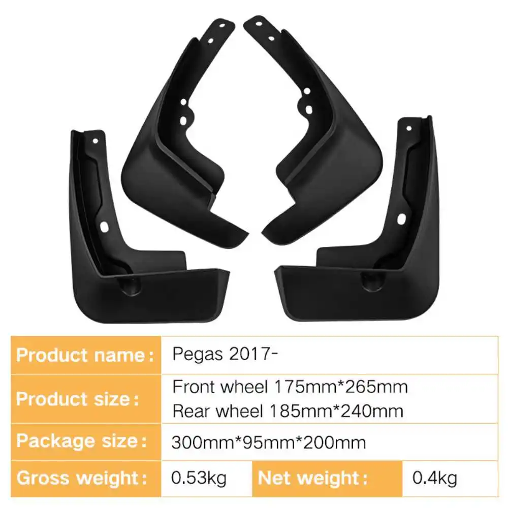 For KIA Pegas 2017-2023 ABS Car Mud Flaps Splash Guard Mudguards MudFlaps Front Rear Fender Auto Accessories