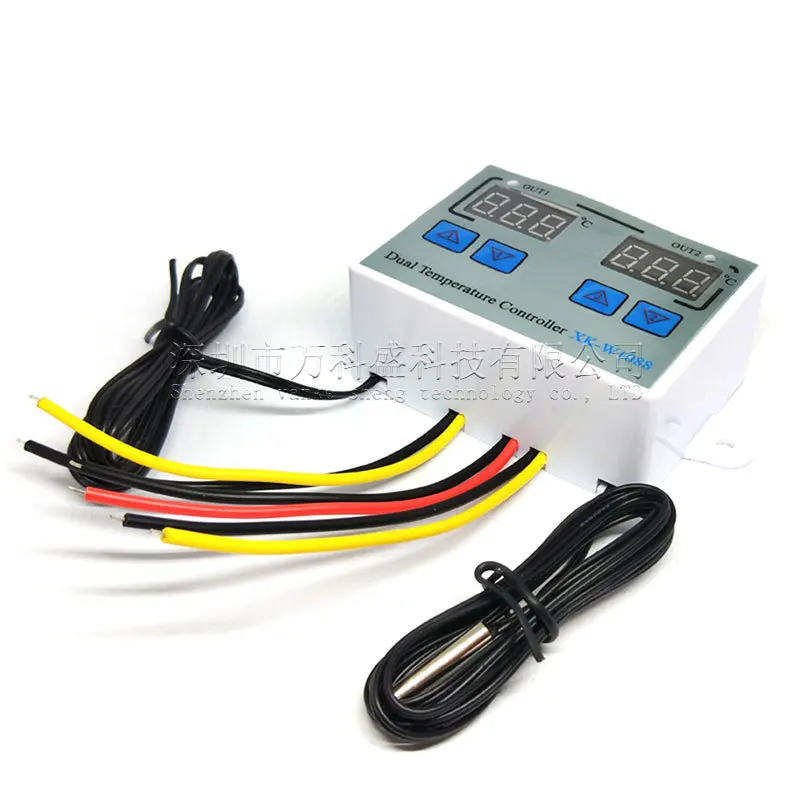 20pcs W1088 Computer Digital Display Intelligent Dual Control Electronic Temperature Controller Dual Display Dual Temperature