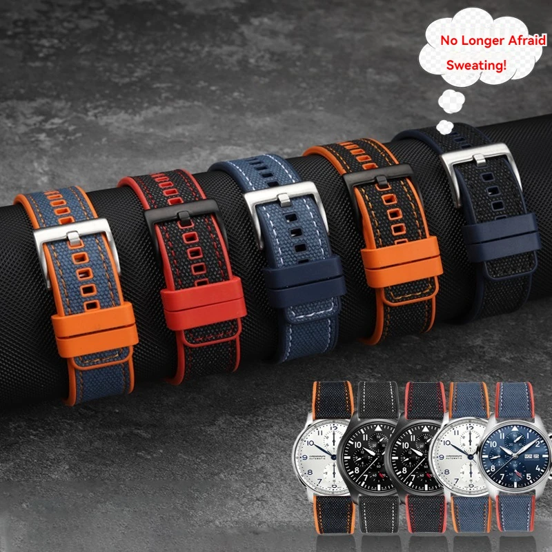 أحزمة ساعات سفلية من الجلد والمطاط ، أحزمة ساعات سريعة التحرير لساعات لونجين سييكو أوميجا ، ساعات تيسو تيميكس لكل علامة تجارية ، 20 ، 21 ، 22 ، 24