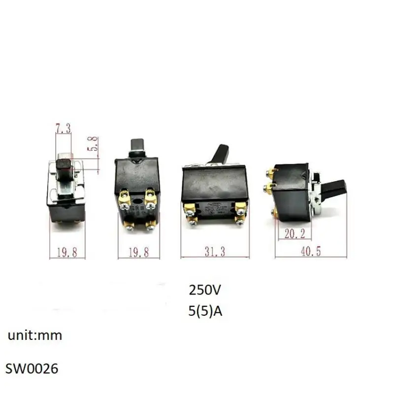 1 Piece Angle Grinder Switch Cutting Machine Switch AC250V 5A SW0026 Trigger Switch IP20 Electric Tool Accessories