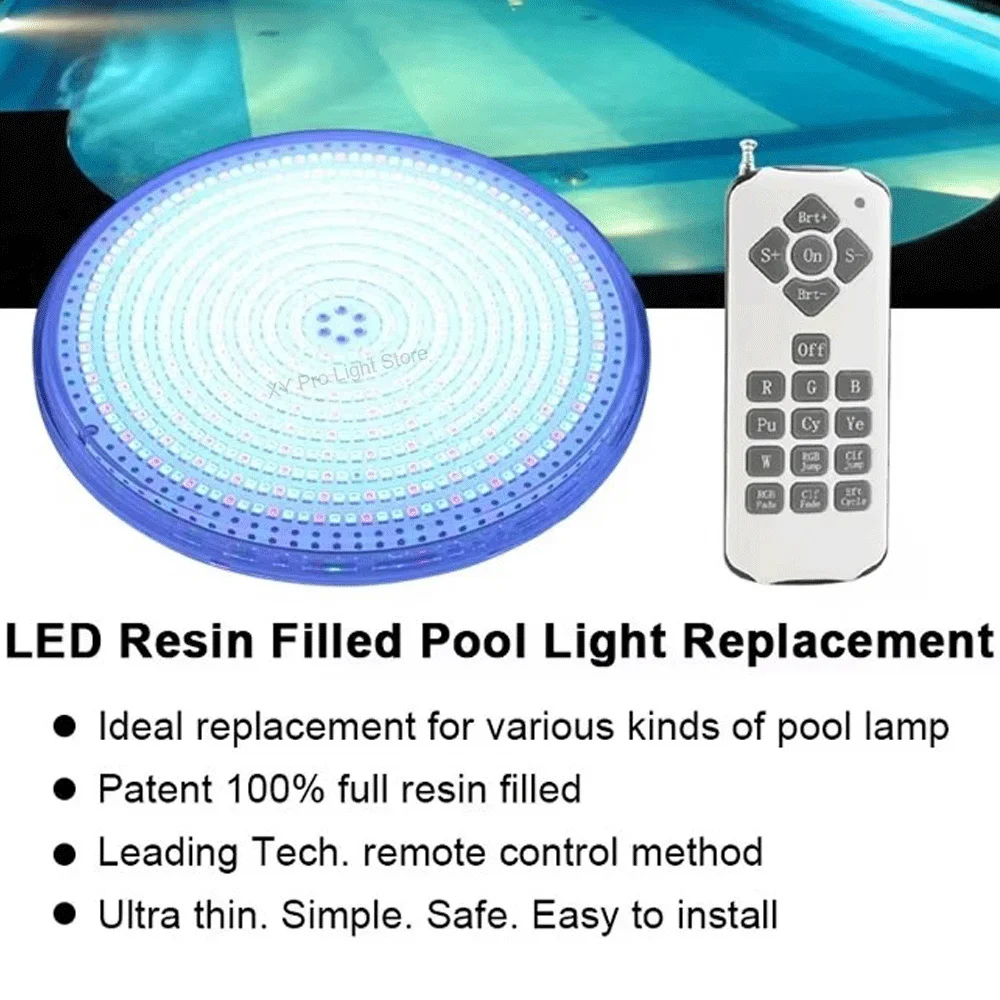 18W 30W RGB LED Swimming Pool Light 24W 42W Resin Filled Underwater Pond Lighting 35W IP68 Multicolor LED Underwater Spotlight
