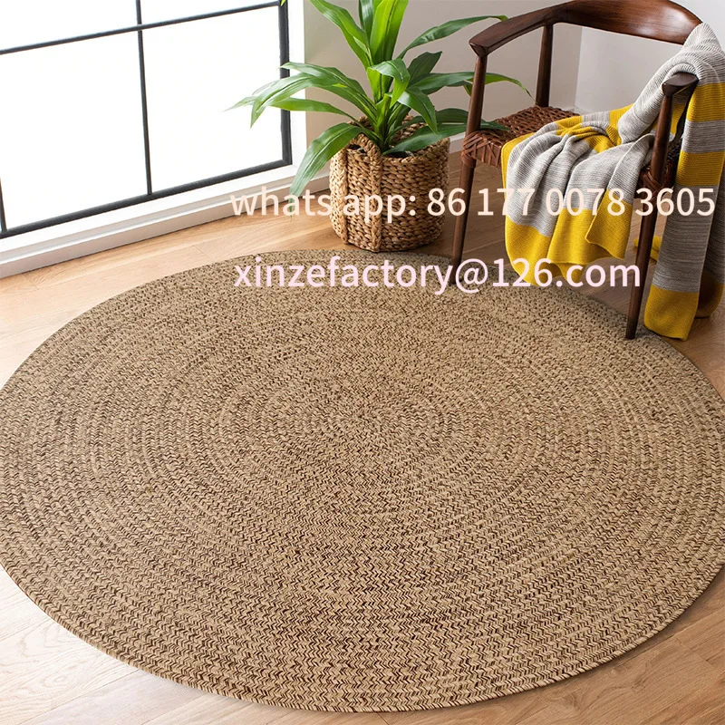 Customizable natural jute hand-woven carpet living room coffee table sofa cushion home study simple bedroom bedside blanket